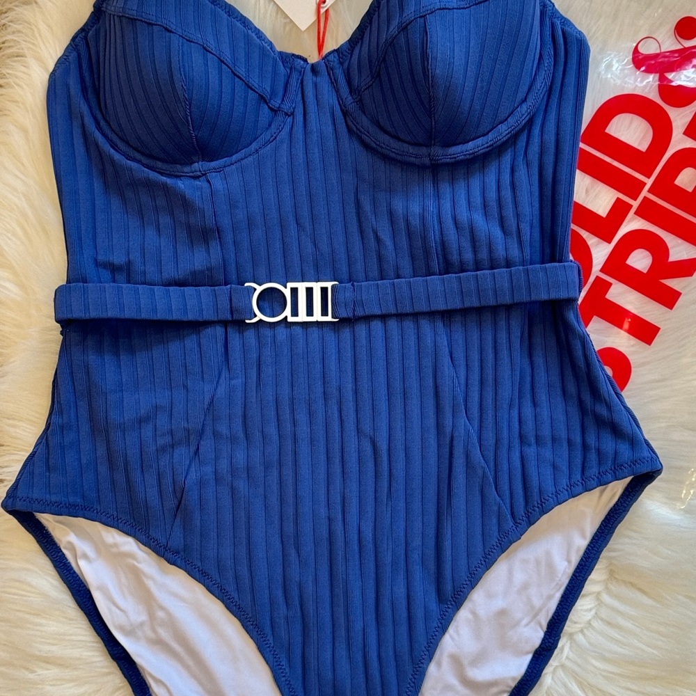 Solid & Striped “The Spencer” Varsity Blue Swimsuit